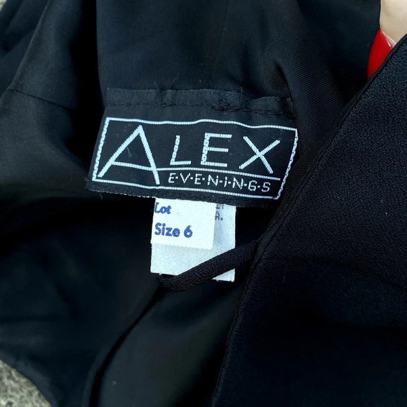 Vintage Alex Evenings Black Beaded Made In U.S.A Cocktail Knee Length Dress - Picture 6 of 13